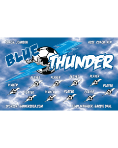 Blue Thunder Soccer 9oz Fabric Team Banner E-Z Order