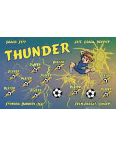 Thunder Soccer 9oz Fabric Team Banner E-Z Order