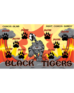 Black Tigers Soccer 9oz Fabric Team Banner E-Z Order