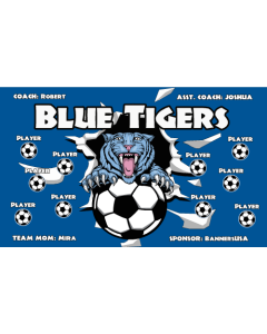 Blue Tigers Soccer 9oz Fabric Team Banner E-Z Order