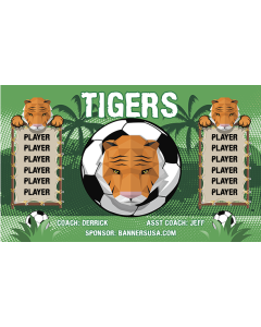 Tigers Soccer 9oz Fabric Team Banner E-Z Order