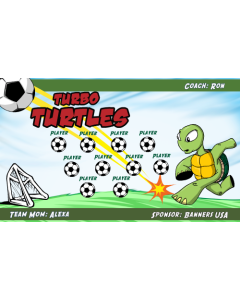 Turbo Turtles Soccer 9oz Fabric Team Banner E-Z Order