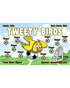 Tweety Bird Soccer 9oz Fabric Team Banner E-Z Order