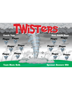 Twisters Soccer 9oz Fabric Team Banner E-Z Order