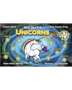 Mighty Unicorns Soccer 9oz Fabric Team Banner E-Z Order
