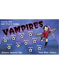 Vampires Soccer 9oz Fabric Team Banner E-Z Order