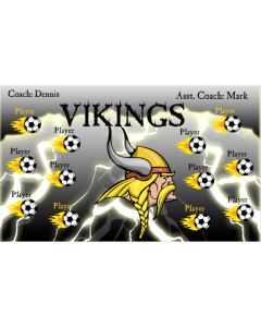 Vikings Soccer 9oz Fabric Team Banner E-Z Order