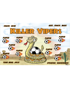 Killer Vipers Soccer 9oz Fabric Team Banner E-Z Order