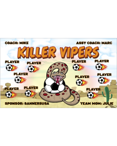 Killer Vipers Soccer 9oz Fabric Team Banner E-Z Order