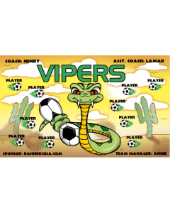 Vipers Soccer 9oz Fabric Team Banner E-Z Order