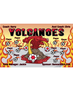 Volcanoes Soccer 9oz Fabric Team Banner E-Z Order