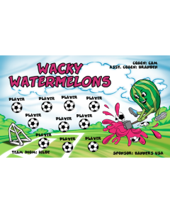 Wacky Watermelons Soccer 9oz Fabric Team Banner E-Z Order