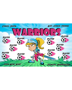 Warriors Soccer 9oz Fabric Team Banner E-Z Order