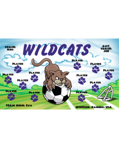 Wildcats Soccer 9oz Fabric Team Banner E-Z Order