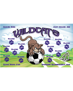 Wildcats Soccer 9oz Fabric Team Banner E-Z Order