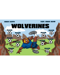 Wolverines Soccer 9oz Fabric Team Banner E-Z Order