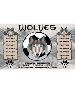 Wolves Soccer 9oz Fabric Team Banner E-Z Order