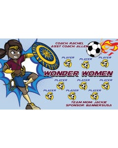 Wonder Women Soccer 9oz Fabric Team Banner E-Z Order