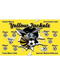 Yellow Jackets Soccer 9oz Fabric Team Banner E-Z Order