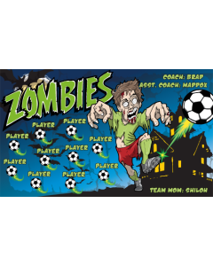 Zombies Soccer 9oz Fabric Team Banner E-Z Order