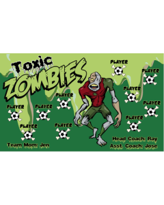 Toxic Zombies Soccer 9oz Fabric Team Banner E-Z Order