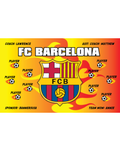 Barcelona FC Soccer 9oz Fabric Team Banner DIY Live Designer
