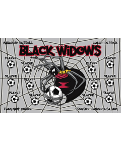 Black Widows Soccer 9oz Fabric Team Banner DIY Live Designer
