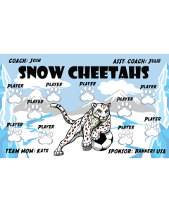 Snow Cheetahs Soccer 9oz Fabric Team Banner DIY Live Designer