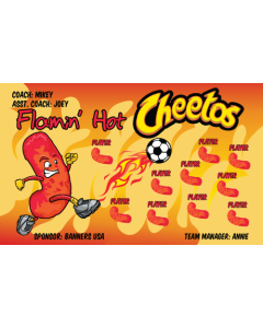 Flaming Hot Cheetos Soccer 9oz Fabric Team Banner DIY Live Designer