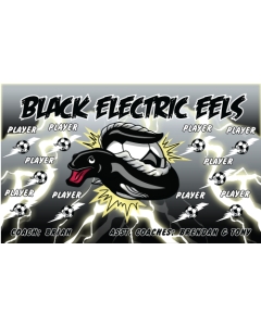 Black Electric Eels Soccer 9oz Fabric Team Banner DIY Live Designer