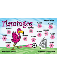 Flamingos Soccer 9oz Fabric Team Banner DIY Live Designer