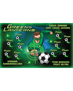 Green Lanterns Soccer 9oz Fabric Team Banner DIY Live Designer