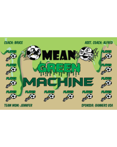 Mean Green Machine Soccer 9oz Fabric Team Banner DIY Live Designer