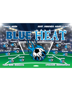 Blue Heat Soccer 9oz Fabric Team Banner DIY Live Designer