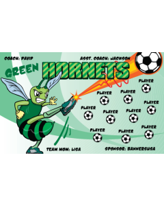 Green Hornets Soccer 9oz Fabric Team Banner DIY Live Designer