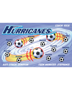 Hurricanes Soccer 9oz Fabric Team Banner DIY Live Designer