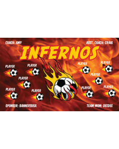 Infernos Soccer 9oz Fabric Team Banner DIY Live Designer