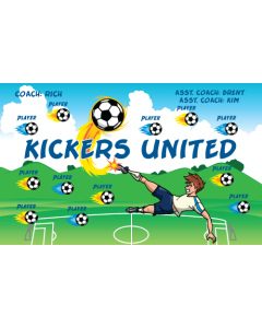 Kickers United Soccer 9oz Fabric Team Banner DIY Live Designer