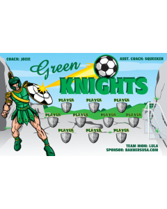 Green Knights Soccer 9oz Fabric Team Banner DIY Live Designer