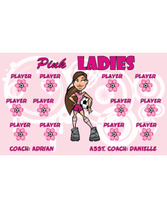 Pink Ladies Soccer 9oz Fabric Team Banner DIY Live Designer