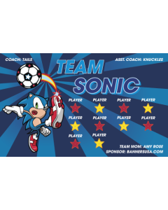 Team Sonic Soccer 9oz Fabric Team Banner DIY Live Designer