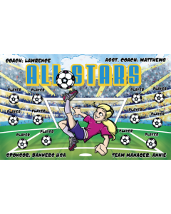 All Stars Soccer Fabric Team Banner Live Designer
