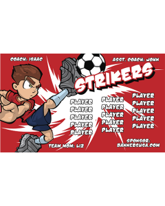 Strikers Soccer 9oz Fabric Team Banner DIY Live Designer