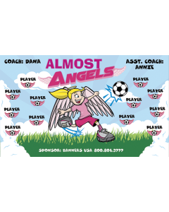 Almost Angels Soccer Fabric Team Banner Live Designer