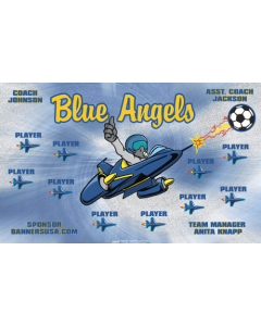 Blue Angels Soccer 9oz Fabric Team Banner DIY Live Designer