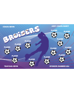 Bruisers Soccer 9oz Fabric Team Banner DIY Live Designer