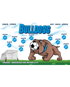 Bulldogs Soccer 9oz Fabric Team Banner DIY Live Designer