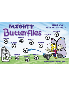 Mighty Butterflies Soccer 13oz Vinyl Team Banner DIY Live Designer