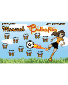 Monarch Butterflies Soccer 9oz Fabric Team Banner DIY Live Designer