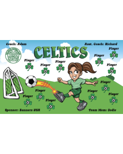 Celtics Soccer 9oz Fabric Team Banner DIY Live Designer